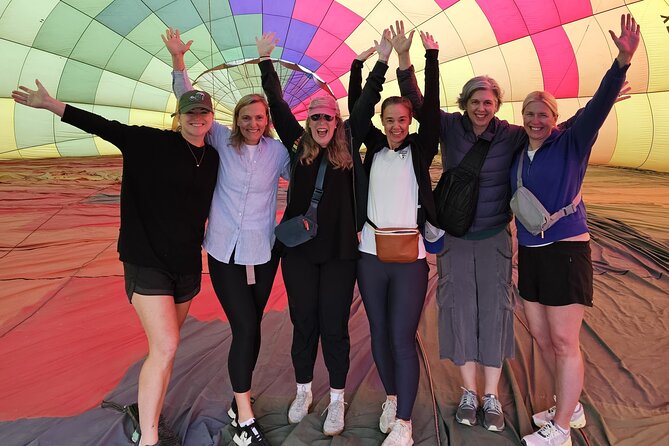 Hot air balloon adventure over Teotihuacan - Landing celebration: toast, captain, and your flight certificate