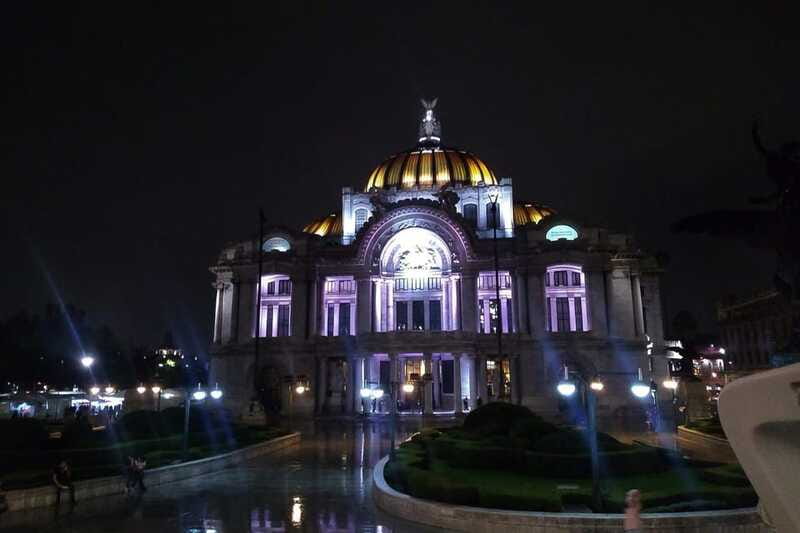 Mexico City: Double Decker Bus Night Tour - Big sights on the audio track: Angel, Diana Cazadora, Palace of Fine Arts