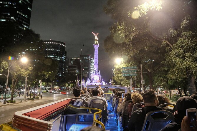 Night Tour of Mexico City Panoramic Ride on a Double-Decker Bus - Independence Monument (Inaugurated in 1910): The Icon That Glows