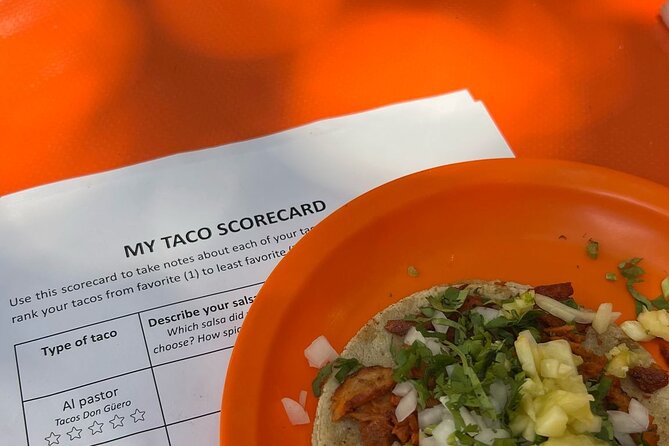 Tacos 101 Mexico City Taco Experience - Taco Cheat Sheet + scorecards: how you learn to order, not just eat