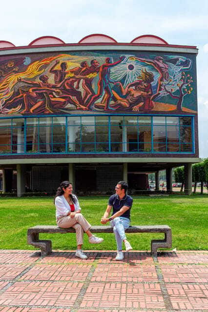 UNAM: Murals & Revolution - Estadio Olímpico Universitario: Diego Rivera’s family, university, and sport mural